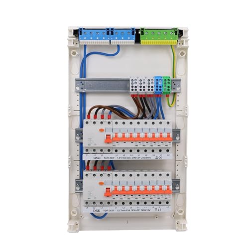 RSE Unterverteilung verdrahtet Sicherungskasten Unterputz Aufputz Hohlwand mit Hager Verteiler, Aufputz 3-reihig VA36CN, ohne Überspannungsschutz von RSE