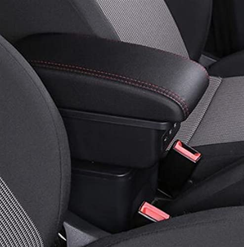 RSFIL Auto-Armlehnen Auto Armlehnenbox Für Seat Für Ibiza 6j 6L Mittelkonsole Zentral Inhalt Speichern Auto Nachrüstung Innenausstattung Mit USB (Color : B Style red line) von RSFIL