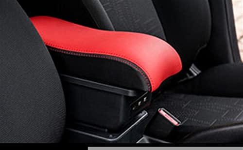 RSFIL Auto-Armlehnen Auto Armlehnenbox Für Suzuki Für Swift 2005-2023 Mittelkonsole Aufbewahrungsbox Autoinnenteile Nachrüstzubehör (Color : B Black red lid) von RSFIL