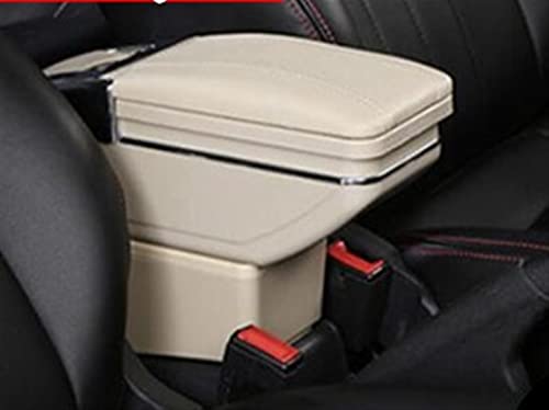 RSFIL Auto-Armlehnen Auto-Armlehnenbox Für VW Für Polo 9N 3 2002 2003 2004-2009 Nachrüstteile Aufbewahrungsbox Autoinnenausstattung USB (Color : A Style Beige) von RSFIL