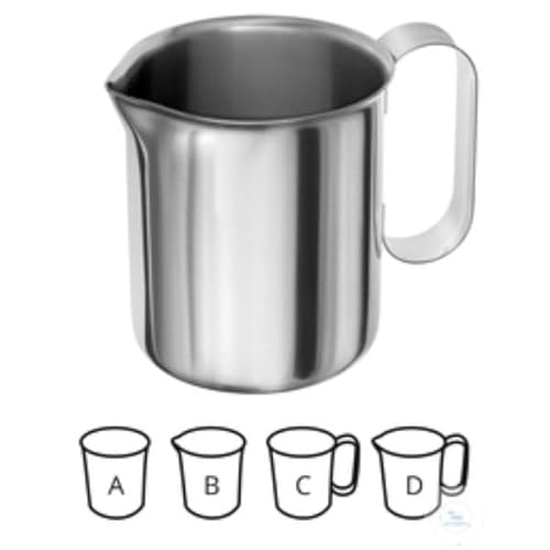 RSG Edelstahl Becher mit Ausguß, 2000mL Kapazität, 180mm Höhe, 120mm Durchmesser von RSG
