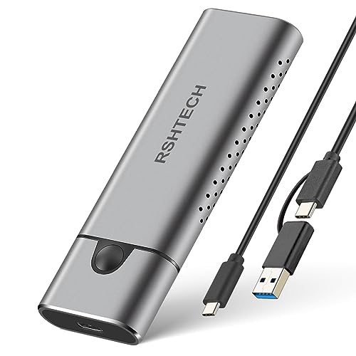 RSHTECH Nvme SSD M.2 Gehäuse Aluminium - USB M.2 Adapter, USB 3.2 Gen 2 10gbps PCIe - UASP Trim - SATA M-Key/M+B Key in 2242/2260/2280 - Werkzeuglose Installation, Typ C & Typ A Kabel - RSH-329N RSHTECH Nvme SSD M.2 Gehäuse Aluminium - USB M.2 Adapter, USB 3.2 Gen 2 10gbps PCIe - UASP Trim - SATA M-Key/M+B Key in 2242/2260/2280 - Werkzeuglose Installation, Typ C & Typ A Kabel - RSH-329N von RSHTECH