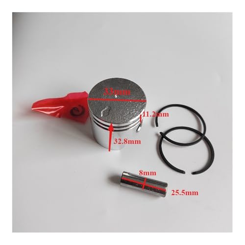 33mm 34mm TL26 TB26 26cc Kolbenringsatz Passend for 767 1E34F TU26 Motorzylinder(33MM) von RSIGAVEK