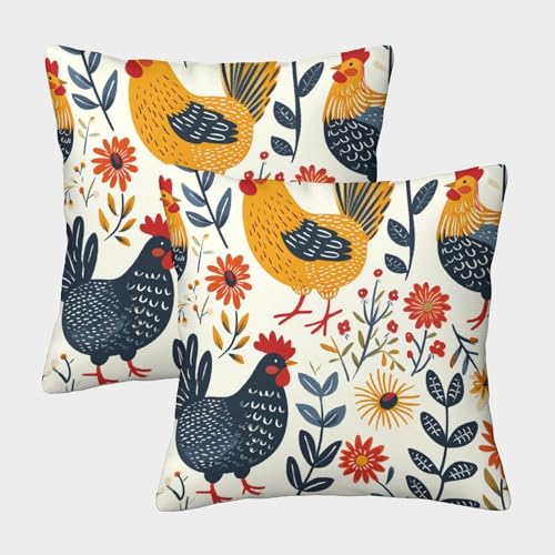 RSIUUODNF Küken Kissen Bezug 2er Set dekokissen Couchkissen für Sofa Schlafzimmer Couch Outdoor Kissen 40x40cm von RSIUUODNF