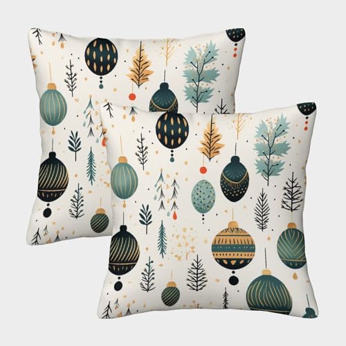 RSIUUODNF Weihnachten 2er Set Zierkissenbezug dekokissen Sofakissen für Sofa Schlafzimmer Wohnzimmer Auto Zuhause Dekoration 45x45cm von RSIUUODNF