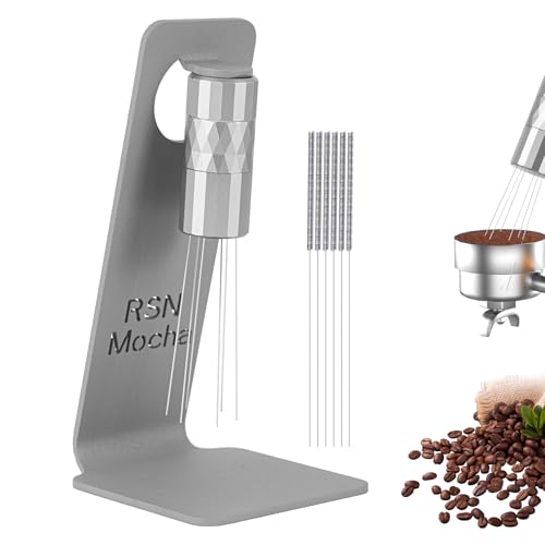 RSNMocha WDT-Werkzeug, Kaffeeverteiler aus Aluminiumlegierung, 0,25 mm dick, Edelstahl, WDT-Werkzeug, Espresso, 6 Nadeln, Kaffee-Nadelverteiler mit magnetischem Ständer (Crystal Silver, 0.25MM) RSNMocha WDT-Werkzeug, Kaffeeverteiler aus Aluminiumlegierung, 0,25 mm dick, Edelstahl, WDT-Werkzeug, Espresso, 6 Nadeln, Kaffee-Nadelverteiler mit magnetischem Ständer (Crystal Silver, 0.25MM) von RSNMocha