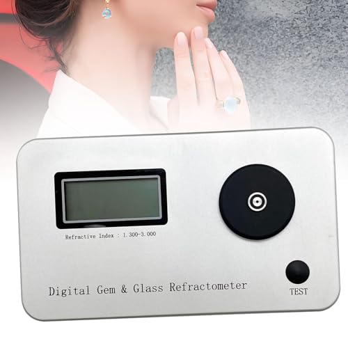 Edelstein-Refraktometer, großer LCD-Bildschirm mit Hintergrundbeleuchtung, Schmucktester-Identifikationswerkzeuge, Brechungsindex 1.300–3.000 von RSPPPJQ