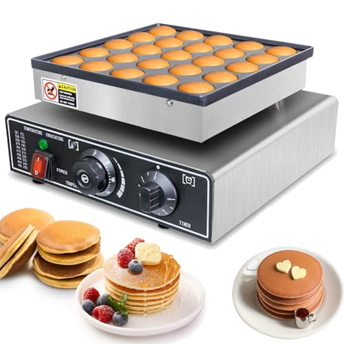 RSPPPJQ Kommerzieller Mini-Pfannkuchenmaker, 850 W elektrischer Mini-Pfannkuchenmaker, 25-teiliger antihaftbeschichteter Kleiner Pfannkuchenmaker for das Restaurantgeschäft in der Küche zu Hause von RSPPPJQ