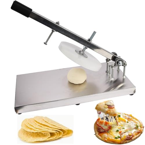 RSPPPJQ Pizzateig-Presse, Pizzateig-Presse aus Edelstahl for weichen Teig mit Einstellbarer Höhe – perfekt for die Herstellung von Hand Pies, Pizza und Ciabatta(24cm) von RSPPPJQ