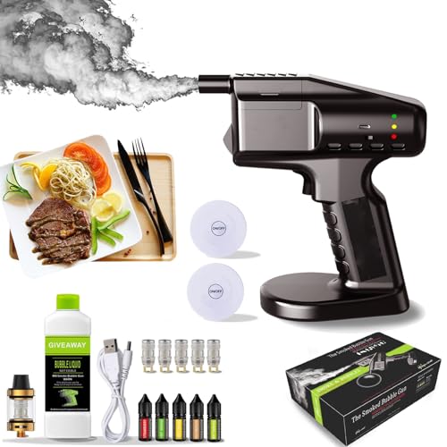 Tragbarer DIY-Kaltrauch-Infuser, Rauchblasenpistole, for Speisen und Getränke, enthält 5 Aromen und Blasen, perfekt for Bartheken, Familienfeiern und Geschenke von RSPPPJQ
