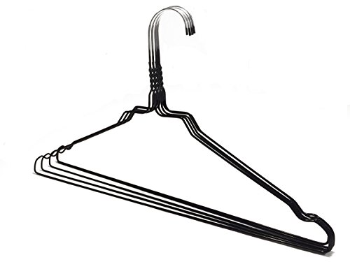 RSR Hangers Kleiderbügel Metall Schwarz Drahtbügel 50 Stück Metallkleiderbügel Set Drahtkleiderbügel Metall Draht Hosenbügel Verzinkt Platzsparend Hochwertige Pulverbeschichtung 40 cm von RSR Hangers