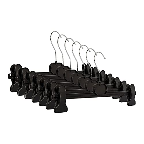 RSR Hangers Kleiderbügel Hosenspanner 20 Stück Hosenbügel Clipbügel Klemmbügel Rockbügel Kleiderbügel 36 cm mit gummierten und verstellbaren Klammern von RSR Hangers