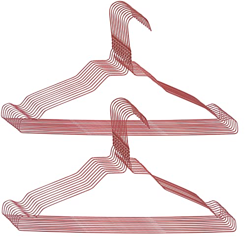 Drahtbügel Kleiderbügel aus Metall 100 Stück Rot einfarbig Metallkleiderbügel Set Metall Draht Drahtkleiderbügel 40 cm Platzsparend von RSR Hangers