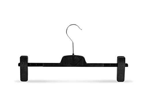 Hosenbügel CL Hosenspanner 10 Stück Kleiderbügel Kunststoff 40 cm | rutschfeste gummierte und verstellbare Klammern | platzsparend 360° drehbarer Haken von RSR Hangers