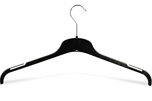 Kleiderbügel 47 cm aus Kunststoff 20 Stück schwarz Hemdenbügel Blusenbügel Jackenbügel platzspar 360° drehbarer Haken von RSR Hangers