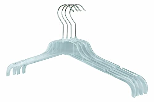 RSR Hangers Kleiderbügel 20 Stück Transparent Klar FO 47 cm Kunststoff 360° drehbarer Haken | Hemdenbügel | Blusenbügel | Jackenbügel Platzspar mit Rockkerbe von RSR Hangers