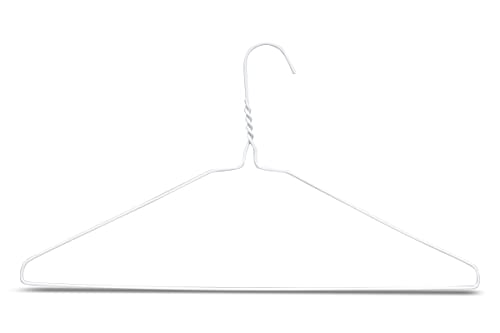 Kleiderbügel Metall Drahtkleiderbügel Draht 3,0 mm Weiß Hemdenbügel Blusenbügel (100 Stück) von RSR Hangers