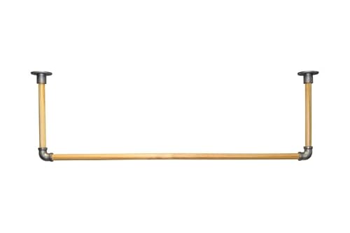 Kleiderstange Garderobe aus Holz Industrie Design für Decke | Breite 70 cm x Höhe 50 cm | Garderobe |Ankleidezimmer | Schlafzimmer | Garderobenstange | begehbarer Kleiderschrank von RSR Hangers