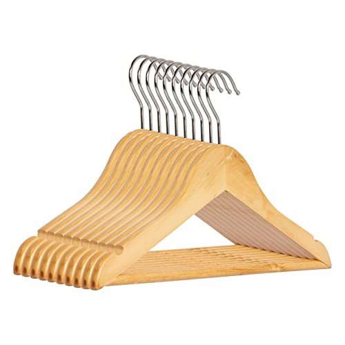 RSR Hangers 10 Stück Kinderbügel Holz Kinder Kleiderbügel Holz Natur | Kinderbügel | Babybügel | Garderobenbügel | Hosenbügel | Hemdenbügel | Blusenbügel | ver. Mengen&Farben von RSR Hangers