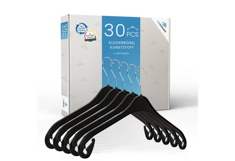 RSR Hangers Kleiderbügel NA 47 Kunststoff 30 Stück 360° drehbarer Haken von RSR Hangers