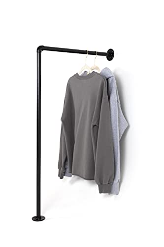 RSR Hangers Kleiderstange Garderobe Industrial Design Flur | Höhe 100 cm x Tiefe 30 cm | Garderobenstange | Ankleidezimmer | Schlafzimmer | Garderobe | begehbarer Kleiderschrank von RSR Hangers