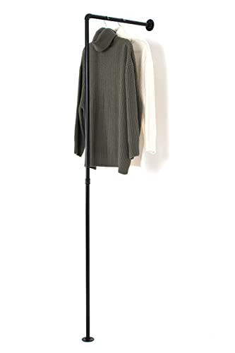 Kleiderstange Industrial Kleiderständer Garderobe Stange Wandmontage Kleiderschrank Wand (Höhe 200 cm x Tiefe 30 cm) von RSR Hangers