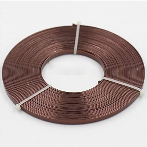 4 m flacher Aluminiumdraht – 5 mm x 1 mm Basteldraht for DIY-Projekte, Schmuckherstellung und Bildhauerei – in mehreren Farben, 1 Stück(Brown) von RSRSR