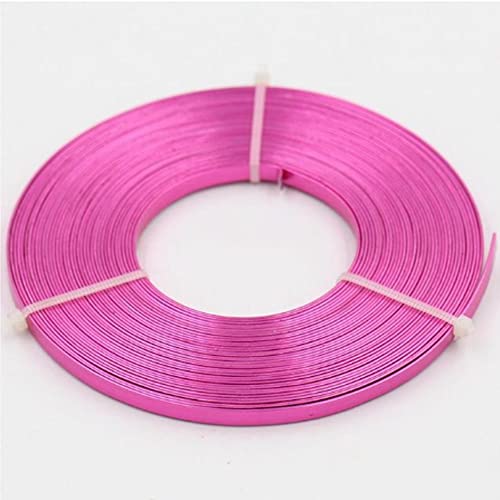 4 m flacher Aluminiumdraht – 5 mm x 1 mm Basteldraht for DIY-Projekte, Schmuckherstellung und Bildhauerei – in mehreren Farben, 1 Stück(Pink) von RSRSR