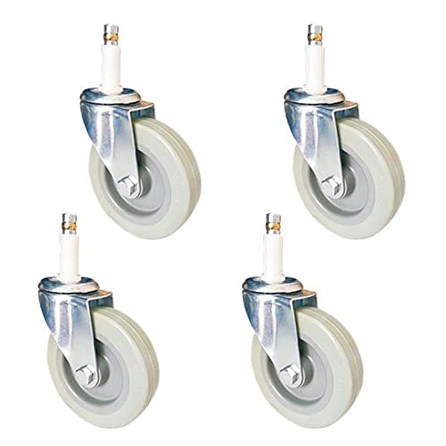Hochleistungs-Lenkrollen aus PU-Möbeln – for Küchen-/Hotelwagen/Werkbänke – M11 x 50 mm Schaft – 210 kg Tragkraft – 4 Stück(Universal) von RSRSR