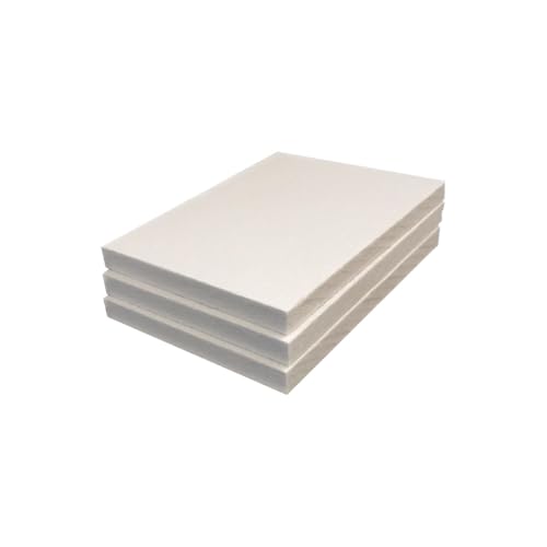 Hochtemperatur-Wärmedämmplatte aus Keramikfaser – 3er-Pack – Flammhemmend und langlebig, bis 2300 °F(30X30X1Cm) von RSRSR