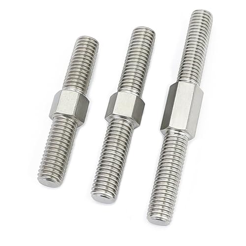 M4-Gewindestangen aus Edelstahl mit doppeltem Ende – 5 Stück Stehbolzenschrauben mit Links- und Rechtsgewinde for die Heimwerker-Metallbearbeitung(M4x40mm) von RSRSR