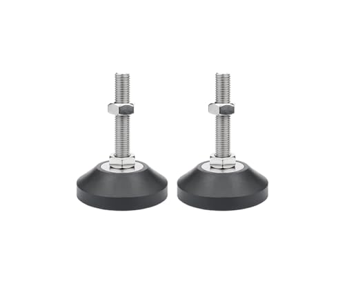 Nivellierfüße mit Möbelschraube, Nivellierfüße mit Gummibasis, 2 Stück M10 verstellbare Möbelbeine, Nivellierfüße aus Metall mit Gewinde, leicht verstellbare Möbelnivellierfüße, for alle Arten von Möb von RSRSR