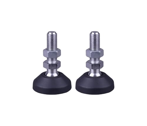 Nivellierfüße mit Möbelschraube, Nivellierfüße mit Gummibasis, 2 Stück M10 verstellbare Möbelbeine, Nivellierfüße aus Metall mit Gewinde, leicht verstellbare Möbelnivellierfüße, for alle Arten von Möb von RSRSR