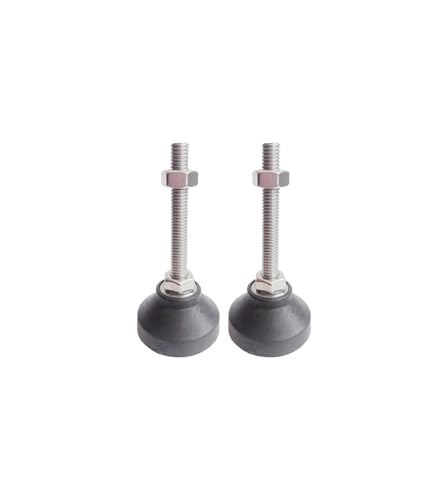 Nivellierfüße mit Möbelschraube, Nivellierfüße mit Gummibasis, 2 Stück M10 verstellbare Möbelbeine, Nivellierfüße aus Metall mit Gewinde, leicht verstellbare Möbelnivellierfüße, for alle Arten von Möb von RSRSR