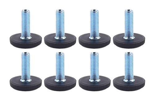 Nivellierfuß mit Möbelschraube, Nivellierfüße mit M8-Gewinde, 4 Stück, verstellbare Möbelnivellierer (mit T-Muttern), Möbelbeine for Einschrauben for Nivellieren von Stühlen, Schränken, Tischen, Barho von RSRSR