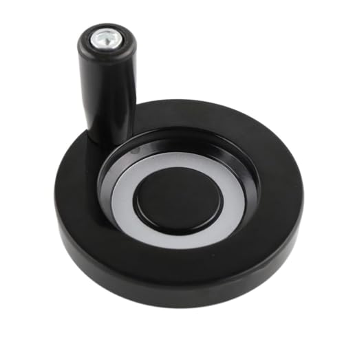 RSRSR 1 Stück schwarzes Bakelit-Handrad for Fräsmaschinen – gewelltes Handrad mit mehreren Öffnungsgrößen (8 mm bis 20 mm)(125mmX14mm) von RSRSR