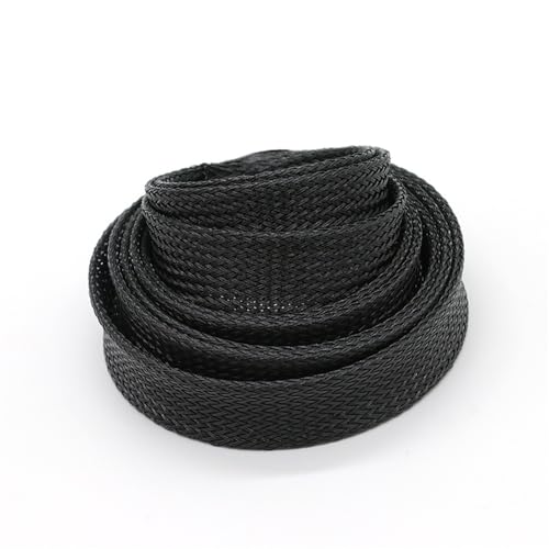 Schwarze PET-Geflechtschläuche mit hoher Dichte, 2–60 mm – erweiterbare geflochtene Kabelummantelung for Kabelmanagement, 1 Stück(60MM*10M) von RSRSR