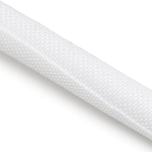 Selbstschließende, dehnbare PET-Geflechthülle – flexibler Kabelschutzschlauch for Schutz von Kabeln | 5–60 mm, 1 Stück(WHITE,30MM*5 M) von RSRSR