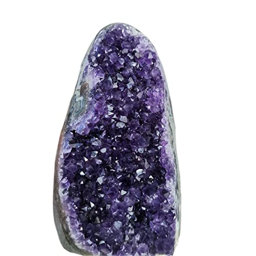 RSTJVB Amethyst-Kristall-Geoden-Cluster Natürliche Rohe Reiki-Heilungsquarzkristalle aus Uruguay Leistungsstarke Kristalle Geode für Hexerei Wohnkultur Meditation Reiki Healing Feng Shui,2.2lbs von RSTJVB