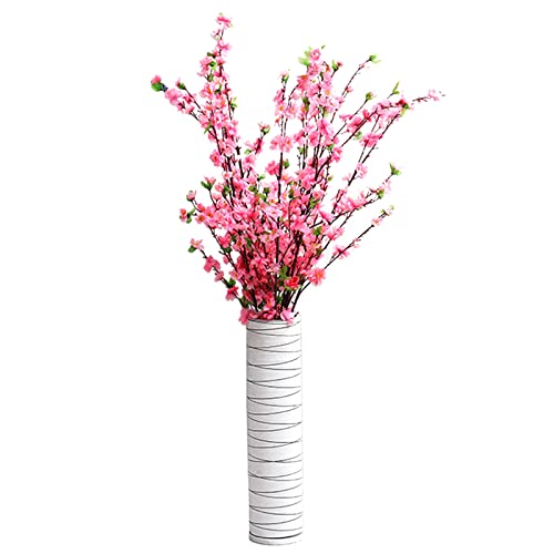 RSTYS 10 Stück künstliche Kirschblütenzweige, 124 cm Pfirsichzweige, hohe Stiele, Seidenpfirsichblumen, Blumensträuße für Zuhause, Hochzeit, Tischvase, Dekoration von RSTYS