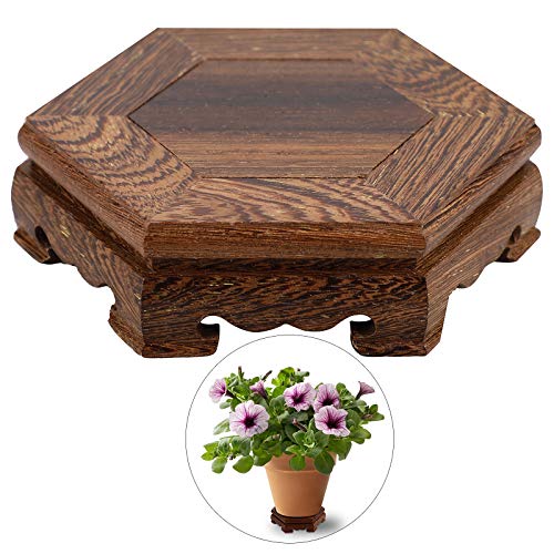 RSTYS Asiatischer Pflanzenständer, 2 Stück Vasenständer, Blumenständer, Holztablett, Rosenholz, orientalische Vasenständer, Wenge, Desktop-Dekoration für Pflanzen, Blumen von RSTYS