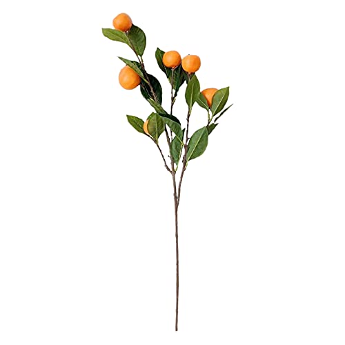 RSTYS Künstliche Mandarinen-Zweige, 62 cm, 4 Stück, künstliche Orangenzweige, lebendige künstliche Obstbaum-Pflanze, Kumquat-Dekorationen für Küche, Handwerk, Zuhause von RSTYS