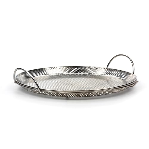 RSVP International Endurance® Präzisions-Pizza-Pfanne, Edelstahl, 29,2 cm, zur Verwendung auf Grill oder Backofen, braune knusprige Kruste ohne Pizza, spülmaschinenfest von RSVP International