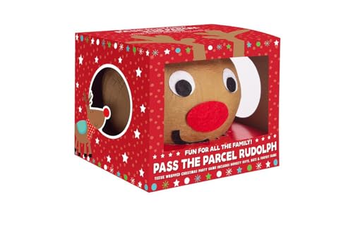 RSW Christmas Pass The Parcel Rudolph - Festliches Partyspiel mit Hüten, Verfällungen & Geschenken - Lustiges Familien-Weihnachtsspiel für Kinder & Erwachsene von RSW