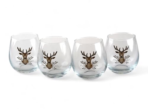 RSW Set mit 4 Weihnachts-Trinkgläsern mit Hirschmotiv, 450 ml, Trinkgeschirr mit Weihnachtsmotiv, perfekt für Weihnachtsessen, festliche Weihnachtsgläser RSW Set mit 4 Weihnachts-Trinkgläsern mit Hirschmotiv, 450 ml, Trinkgeschirr mit Weihnachtsmotiv, perfekt für Weihnachtsessen, festliche Weihnachtsgläser von RSW