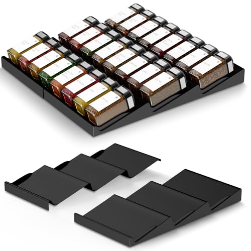 RSWDE Gewürzregal Schublade 2Pcs - Spice Rack - Gewürzständer Ausziehbar - Küche Aufbewahrung & Organisation - Gewürzregal Ohne Bohren - Schubladeneinsatz Gewürze Organizer - Küchen Accessoires von RSWDE