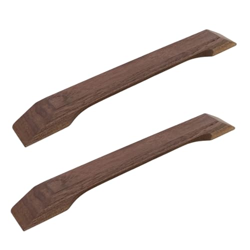 RSWZSFL 2 Stück Möbelgriffe Holz Schrankgriffe Holzgriffe Kleiderschrank Griff mit Schrauben Küchengriffe Schubladengriffe für Schränke,Schubladen,Kommode,Badezimmer (Hole Pitch:192mm,Walnut) von RSWZSFL