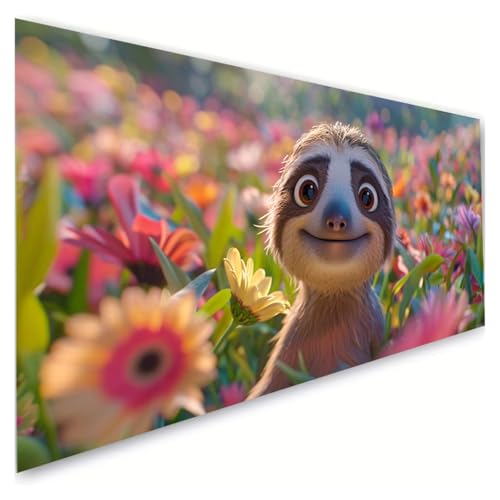 Diamond Painting Blume Diamond Painting Erwachsene Groß XXL 80x160cm, 5D Diamant Paintings Bilder Faultiere Malen Nach Zahlen Anfänger, DIY Full Drill Diamant Malerei Bastelset, Zimmer Deko G2-661 von RSZYUUNG