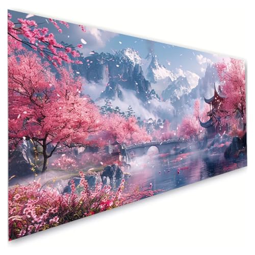Diamond Painting Erwachsene Groß XXL 10x20cm, 5D Diamant Painting Bilder Pavillon Diamond Paintings Kinder Kirschblüten Diamond-painting, DIY Mosaikherstellung Basteln Mädchen, Deko Wohnzimmer G2-378 von RSZYUUNG