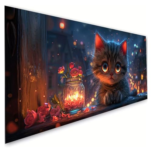 Diamond Painting Erwachsene Groß XXL 60x120cm, 5D Diamant Painting Bilder Katze Diamond Paintings Kinder Blume Diamond-painting, DIY Mosaikherstellung Basteln Mädchen Geschenke, Deko Wohnzimmer G2-748 von RSZYUUNG